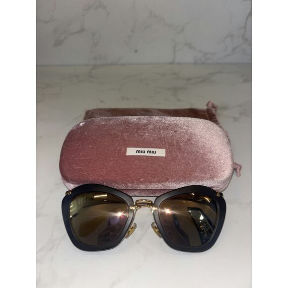 Miu Miu Sunglasses with Gold-Tone Frame - Like New - Picture 1 of 4